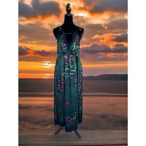 Womens CIEBON Kalista Chiffon Gown - Green Size Small